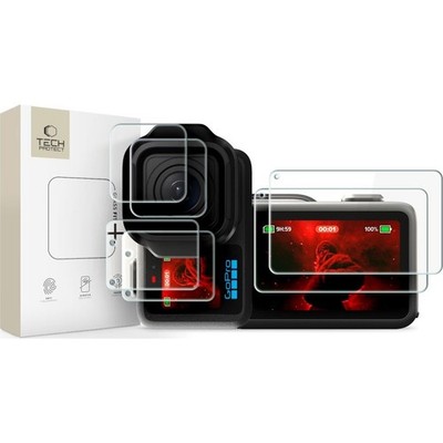4x Schutzglas 2x Folie für GoPro Mission 1 / 1 Pro Tech-Protect Hartglas Folie
