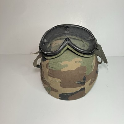 US PASGT Sioux Helmet w/ Liner, Woodland Cover & SWD Goggles