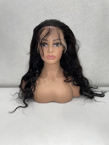 Natural Black 30" Human Hair Body Wave Lace Front Wig With 200% Density