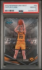 2022 BOWMAN UNIV BEST #50 CAITLIN CLARK PSA 10
