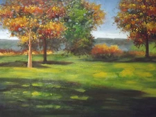 English Countryside Forest Trees Large Oil Painting Canvas Landscape Original