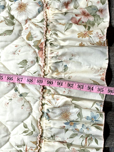 VTG JC Penney Quilted Coverlet & Pillow Sham Floral Coral Blue Cottage Romantic - Picture 5 of 14