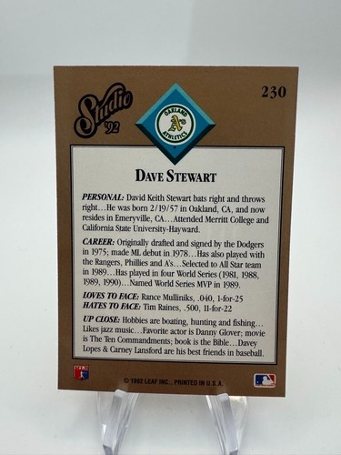1992 Leaf Studio Baseball - #1-250 - Complete Your Set - You Pick - Picture 481 of 519