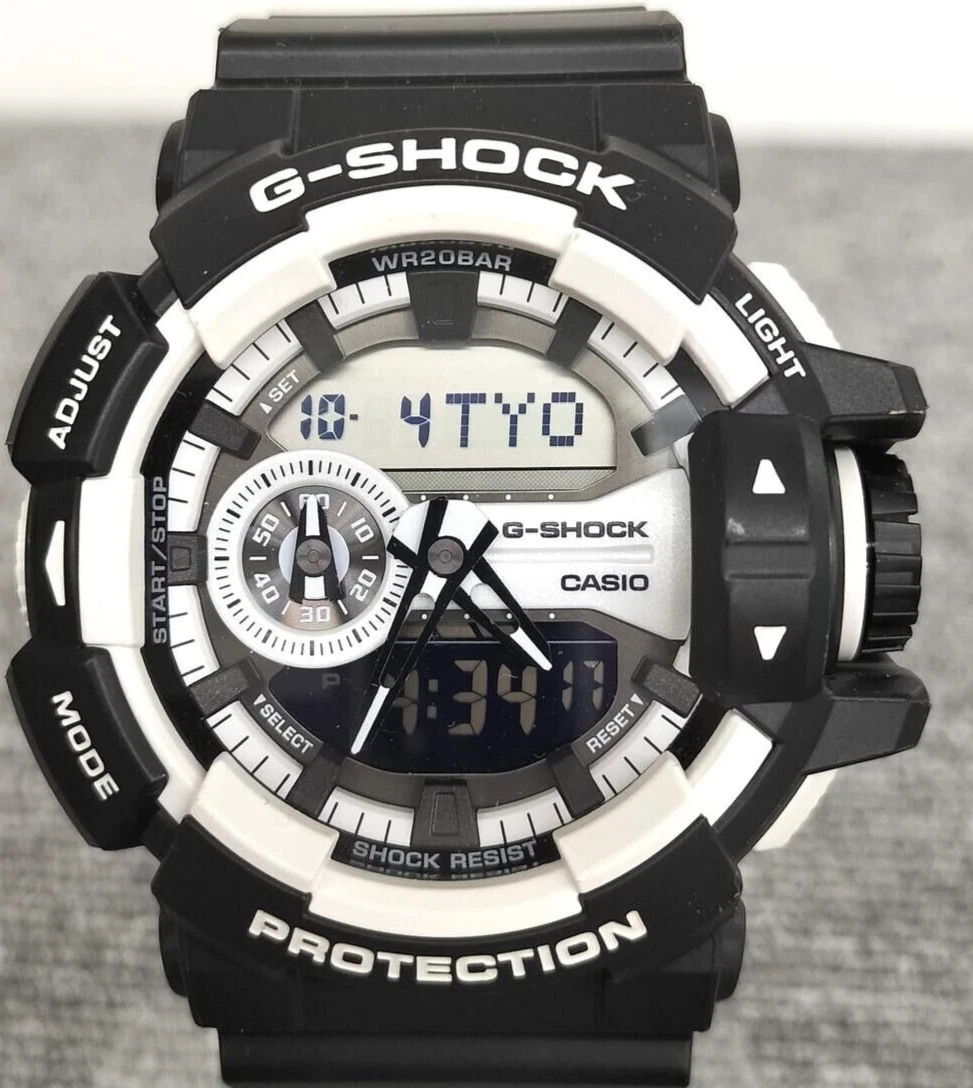 Casio G-shock GA-400-1AJF Analog Digital Black White Used From Japan