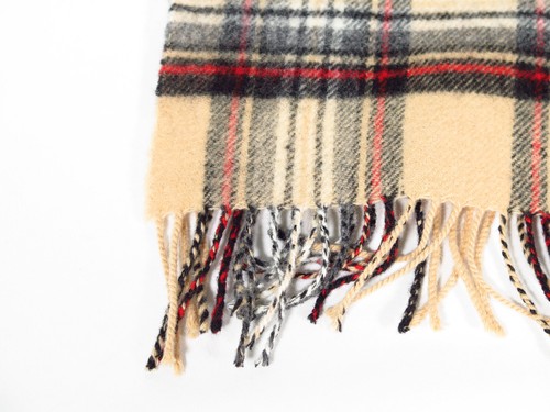 Blarney Woolen Mills Camel Sterwart 100% Lambswool Tartan Scarf, Ireland - Picture 2 of 3