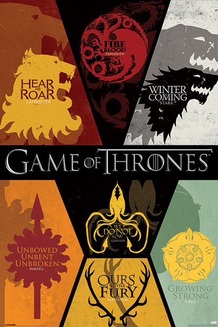 (111) NEW MAXI POSTER GAME OF THRONES SIGILS STARK LANNISTER TARGARYEN MARTELL (111) NEW MAXI POSTER GAME OF THRONES SIGILS STARK LANNISTER TARGARYEN MARTELL