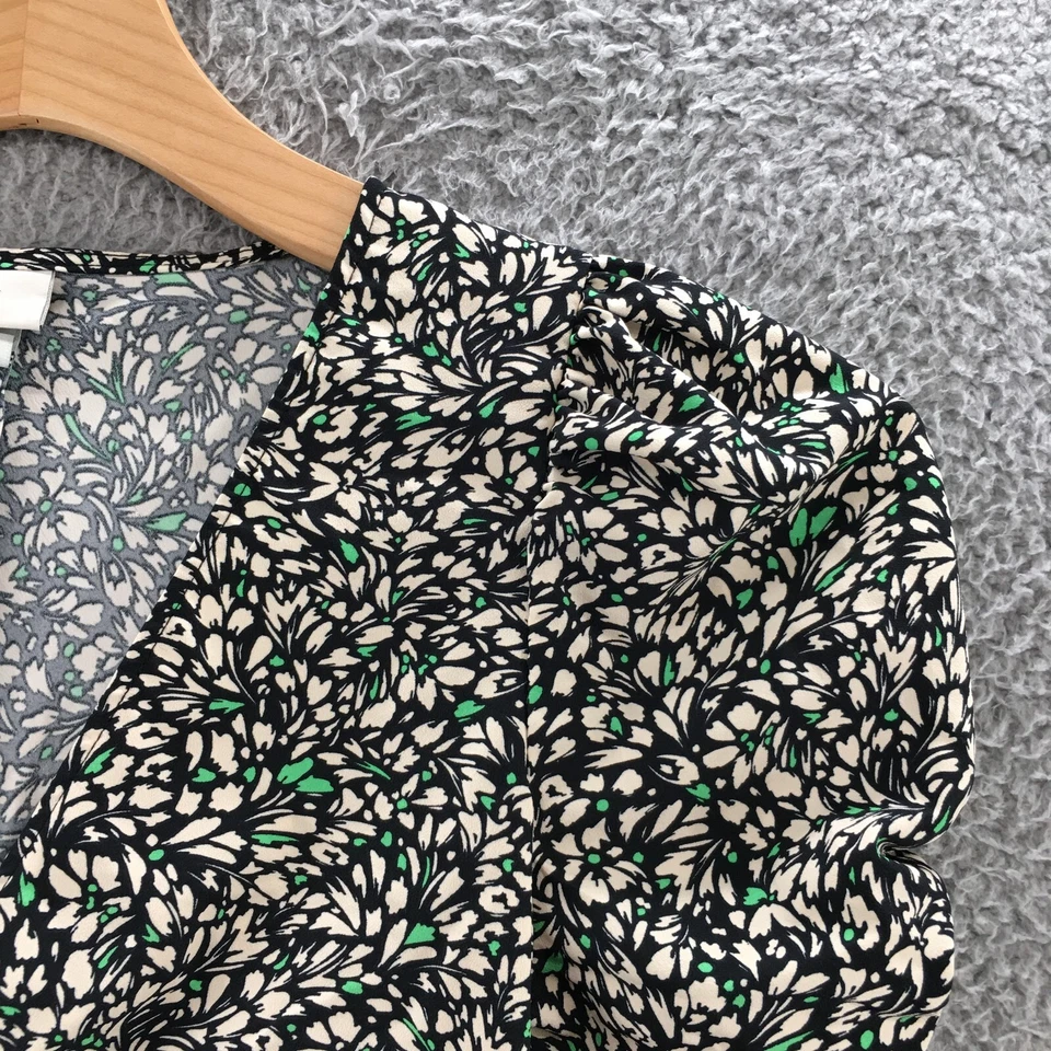 Vestido midi A New Day para mujer XS beige floral cuello en V mangas abullonadas informal Foto 3 de 4