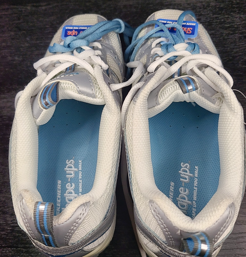SKECHERS Shape Ups 11814 NWT Women’s Walking Tone-Up Shoes White Silver Size 9 - Picture 5 of 7