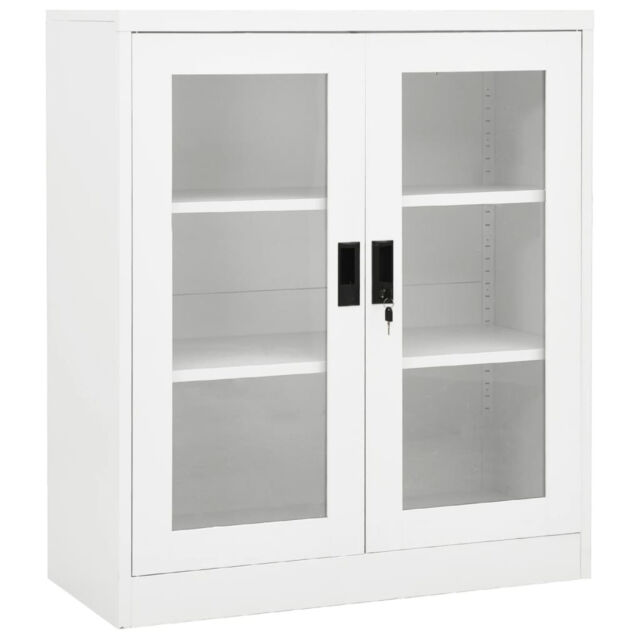 Office Cabinet White 90x40x105 Steel Q0O4