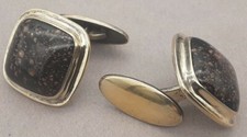 Paar Manschettenknöpfe 835  Silber  Goldflus...