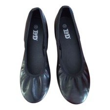 Kids Dance Shoes, Black Ballet Flats, Size 2/3