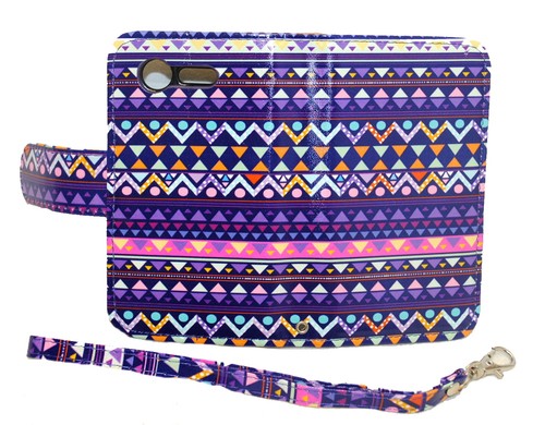 Stylish Tribal Wallet Leather Case for LG Optimus Fuel L34C / Zone 2 - Kickstand - Photo 4 sur 5