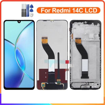 TFT LCD Display Touch Screen Digitizer Assembly w/ Frame For Xiaomi Redmi 14C