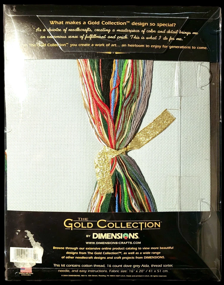 NUEVO Bastón de Caramelo Santa Punto de Cruz Kit Dimensiones Oro Colección 12x16 Navidad Foto 3 de 3