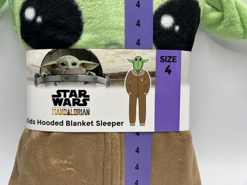 Kids Size 4 Star Wars The Mandalorian Hooded Blanket Sleeper One-Piece Pajamas - Picture 2 of 4