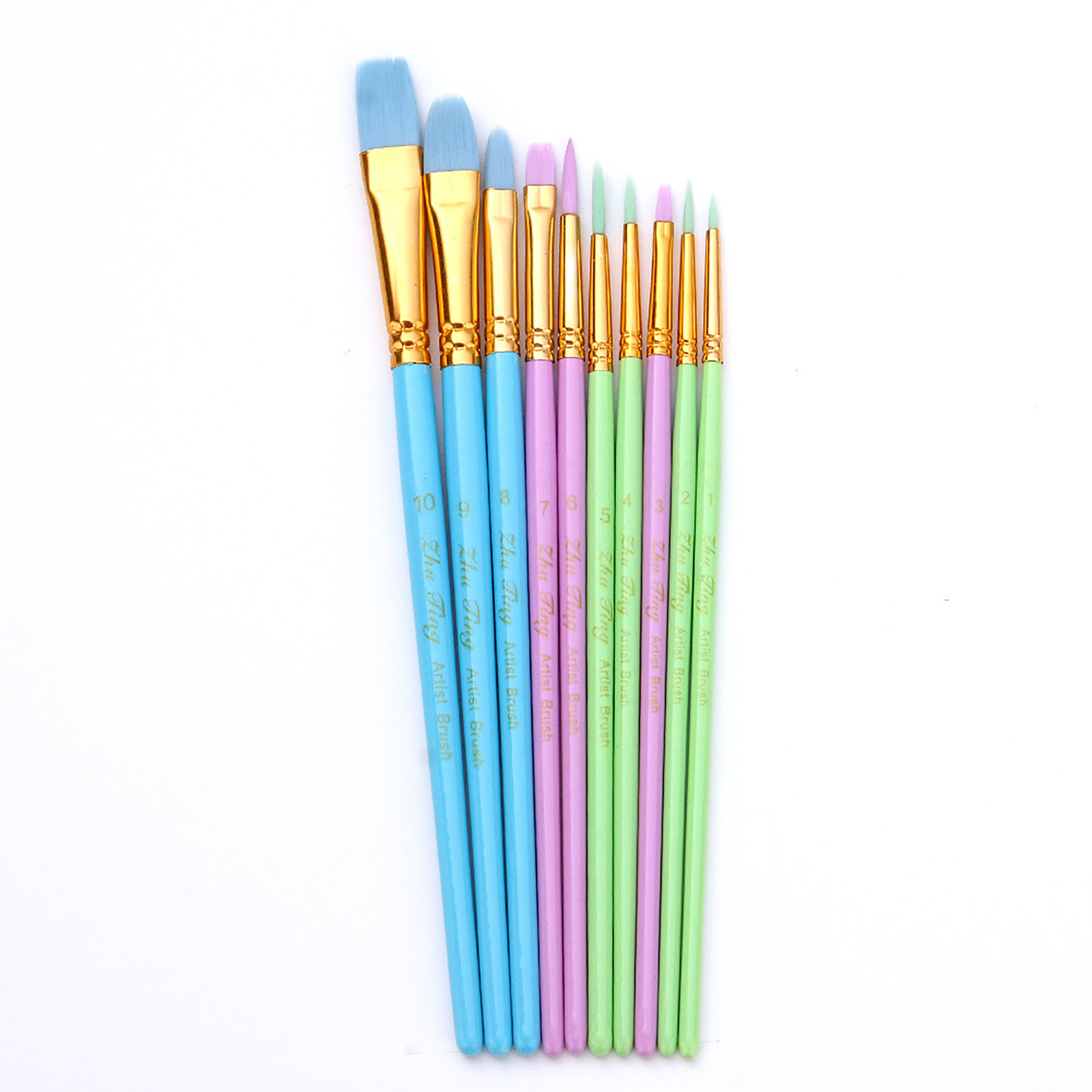 10pcs Paint Brush Comfortable Grip Graffiti School Art Students Drawing Brushes eBay