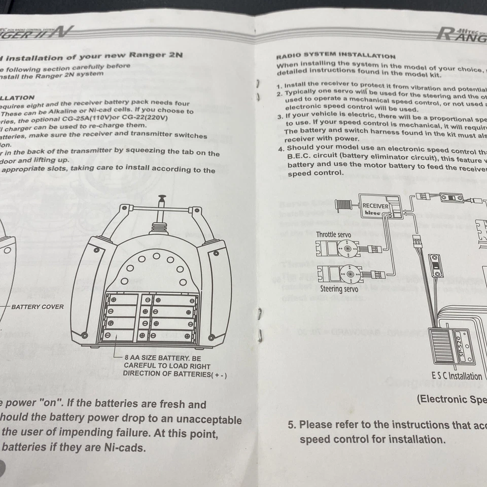 Ranger II N R/C Transmitter User Manual Sheet OZRC ML1183 - Image 2 of 2