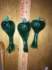 High Percentage Salmon Trolling Flies Green Dragon Series Pack Of 3- 4” Rigged