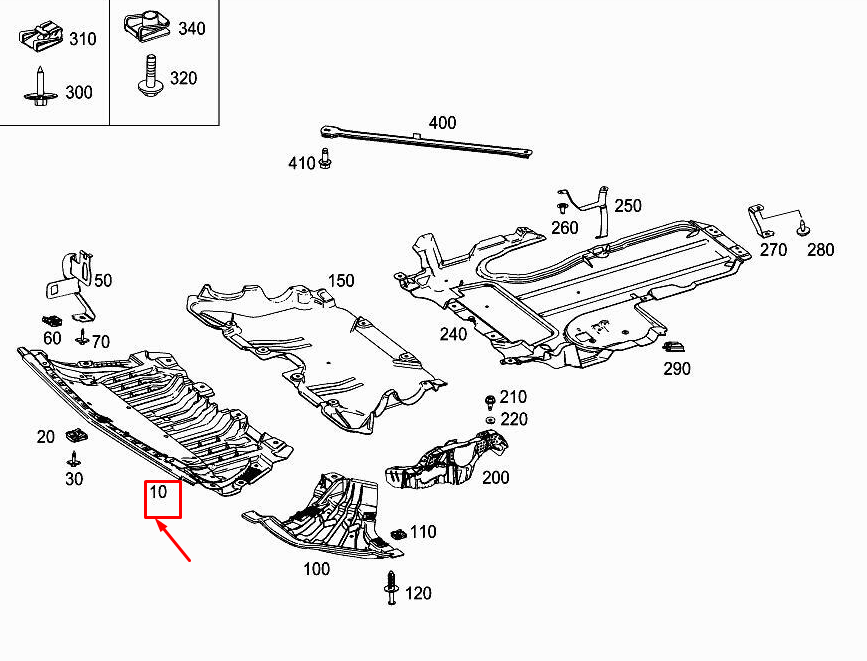 MERCEDES-BENZ E W213 Front Central Lower Engine Cover A2135200900