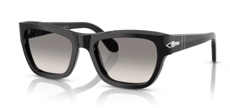 Persol 0PO0091S 95/32 Black/Clear Grey Gradient Square 56mm Men's Sunglasses
