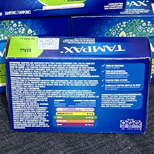 Tampax Unscented Super tampon with cardboard applicator 4 boxes of 10, 40 Total - 第 3/3 張圖片