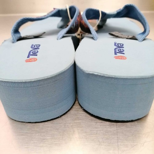 Teva Mandalyn Wedge Women's Flip-Flop Sandals 2-Inch Heel Blue - New with Tags - Picture 4 of 9
