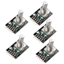 5pcs KY-040 Rotary Encoder Module Knob Push Button w Theaded Shaft + Nut Arduino
