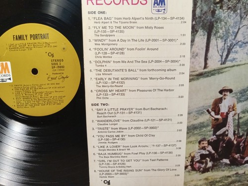 Family Portrait: Jobim, Alpert, Sandpipers, Mendes LP EX, A&M Records SP-19002 - Picture 5 of 5