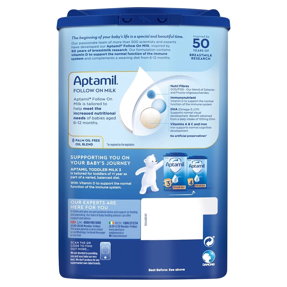 6 x 800g Aptamil 2 Follow On Baby Milk Suitable For 6-12 Months Formula - Image 4 of 4
