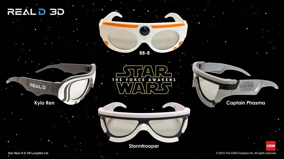 Star Wars The Force Awakens 3Dメガネ 4種 STAR WARS VII The Force Awakens REAL 3 D 3D Glasses COMPLETE SET