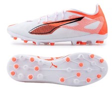 PUMA Men ULTRA 5 PRO MG Cleats White Red Soccer Football Boot GYM Spike 10833801