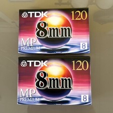 Two 2x TDK 8mm MP Premium Camcorder Video Cassettes - P6-120MP - New
