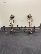 Franklin Iron Works Amber Scroll Chandelier (x2)