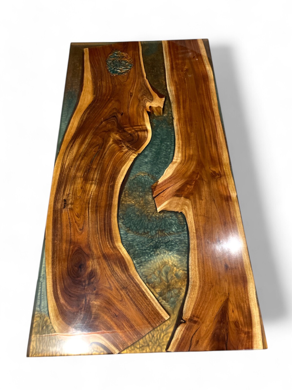 Natural Acacia Wood Epoxy Resin Dining Table for Farmhouse Home Decor-image