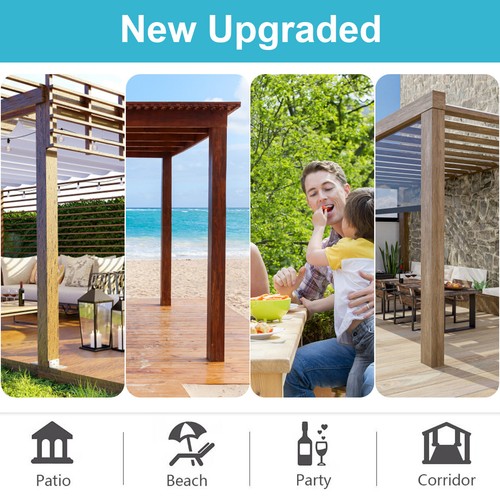2024 Waterproof Outdoor Curtains 3D Texture Thermal Insulated Sun Blocking Drape - Picture 54 of 102