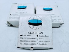 Lot of 3 GLOBE FAN S011388 12M. 12V 0.17A. Fan