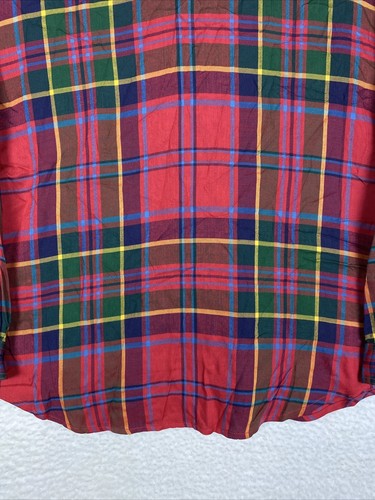 Vintage 90's Lizwear Shirt Women Medium Petite Plaid Button L/Sleeve Office Work - Picture 8 of 15