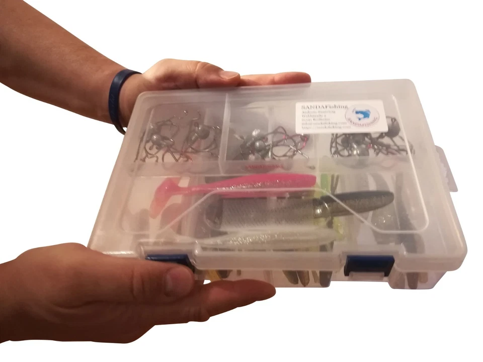 Zander Gummifisch Box Drop Shot Shad Angel No Action Shad Gummi Köder 8 11 13 cm - Bild 2 von 4