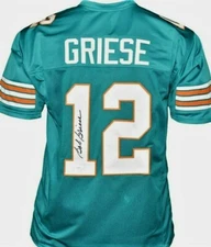 BOB GRIESE  SIGNED CUSTOM PRO STYLE XL  MIAMI TEAL JERSEY, JSA COA #WPP950845