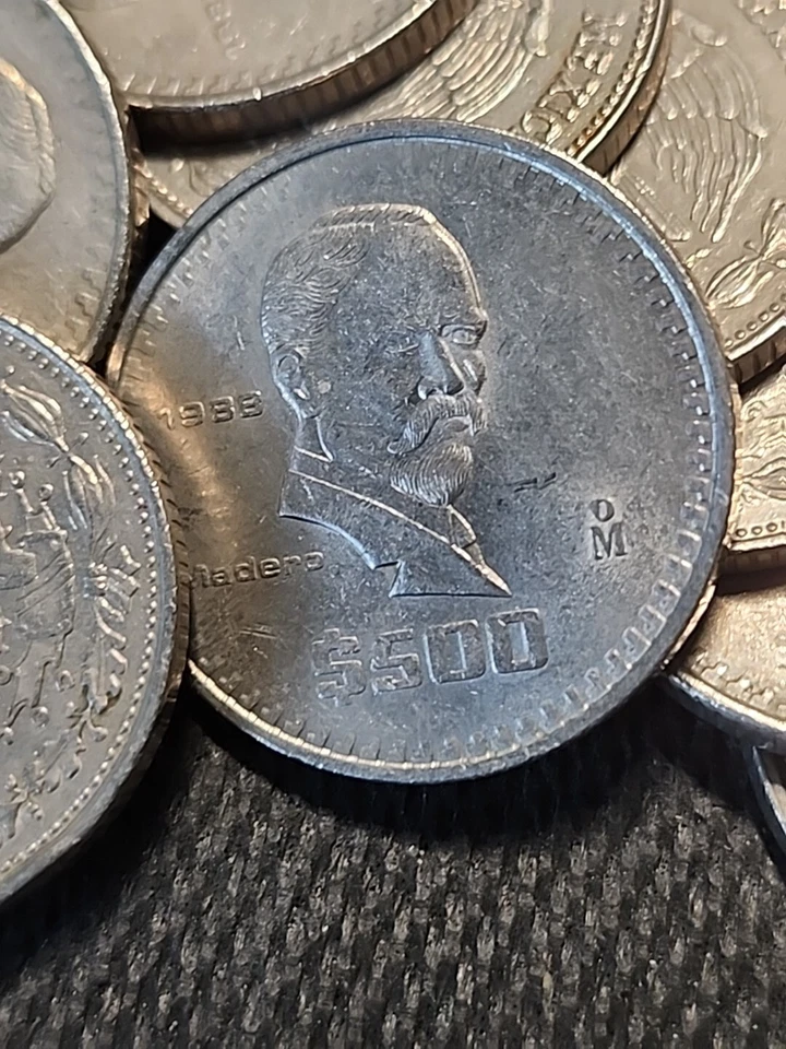 MEXICO $500 Pesos coin, vintage Mexican Peso "Madero" (1986-1992 type) K194 - Image 3 of 4