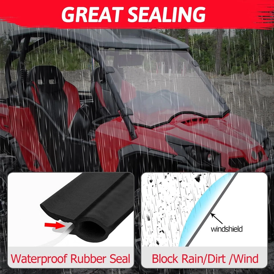 Full Front Windshield Scratch Resistant For 2011-2020 Can Am Commander 800/1000 Foto 3 de 4