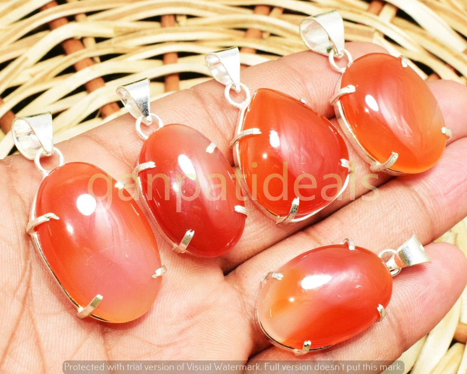 Оптовая продажа! Оптовые лоты ювелирных изделий с серебряным покрытием сердолик драгоценные камни 925 пробы - Изображение 4 из 4