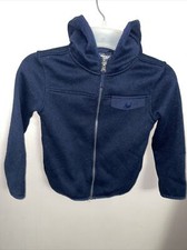 OshKosh B'gosh Casual Boy  s Sweater Navy Hooded Front Full Zip W/3 Pocket Size 6