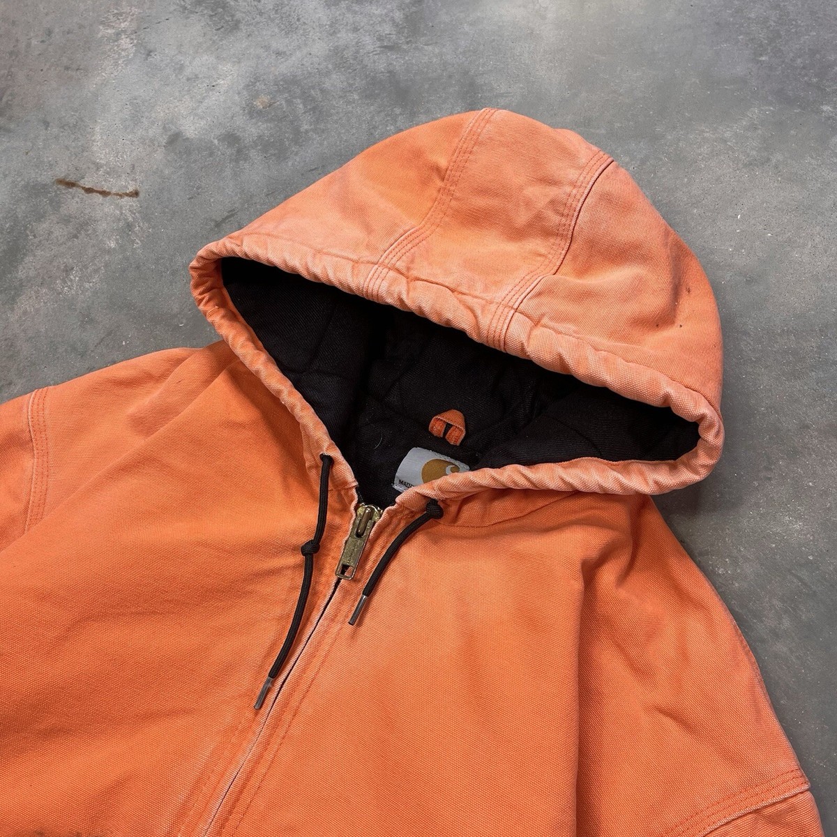 Vintage Carhartt Hooded Active Jacket Sun Faded Orange XXL Vintage Carhartt Hooded Active Jacket Sun Faded Orange XXL