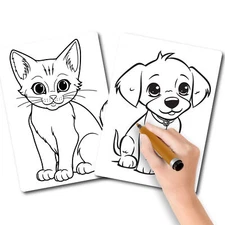 Magnet Me Up Color Your Own House Pet Baby Animal Pack, Inc Kitten and Puppy