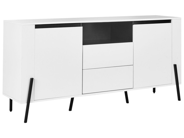 Sideboard Weiß / Schwarz Mit 2 Schubladen 2 TüRen 1 Fach Modern Blackpool-image