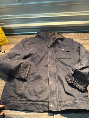 Timberland Field Jacket Mens Large Navy Lined Cotton Workwear Comfy Windbreaker