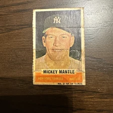 🔥⚾️1961 BAZOOKA #2 MICKEY MANTLE Hand Cut Card New York Yankees MLB Legend