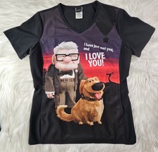 PIXAR WOMENS SCRUB TOP SHIRT SIZE SMALL V-NECK XS FROM THE MOVIE "UP"