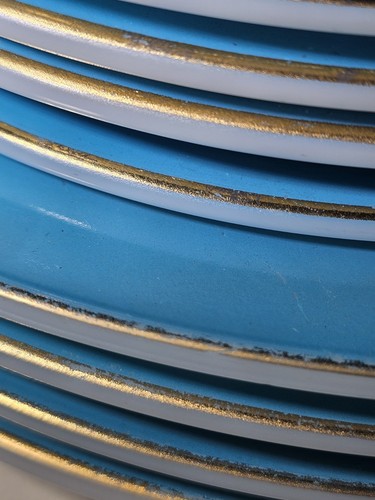 Vintage Pyrex Turquoise Blue Gold Dinnerware Pieces 16 pieces Cup Saucer Plates - Picture 13 of 16